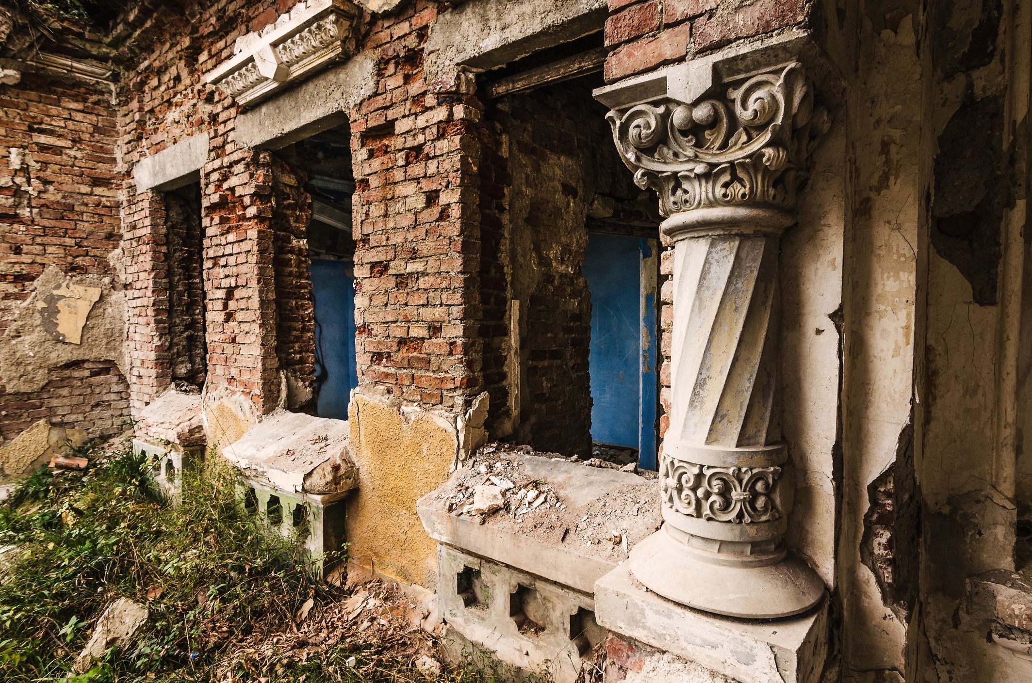 Ancient stone ruins evoking temple and historical setting