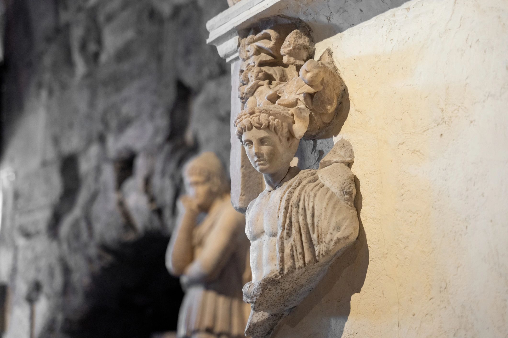 Ancient sculpture representing the cultural and political world of the period
