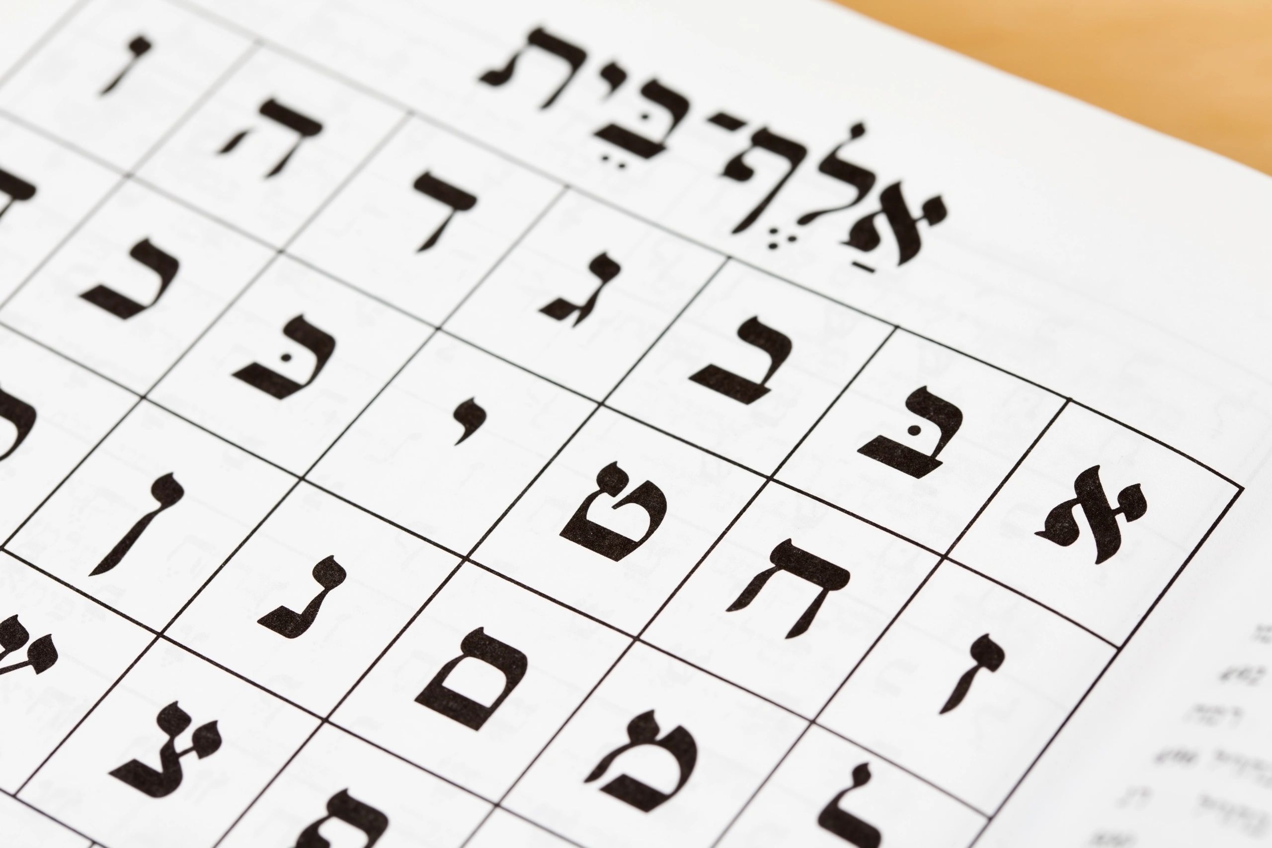 Hebrew script detail representing inscriptions and textual culture